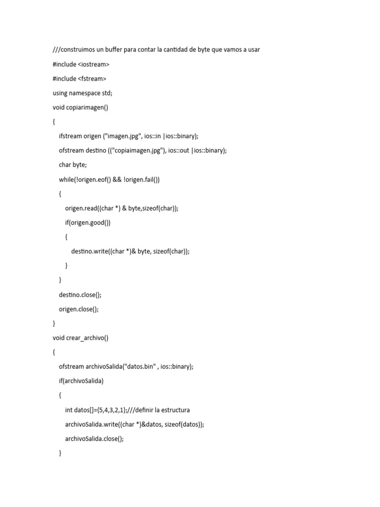 Uso de buffer en C++ para archivos | PDF