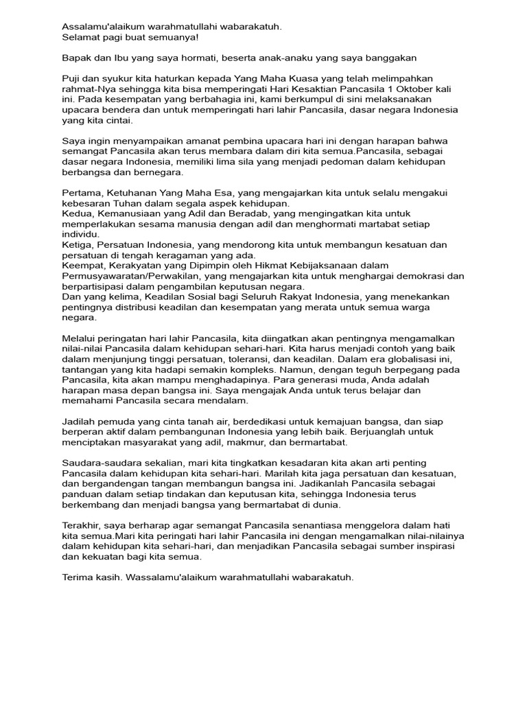 Pidato Hari Kesaktian Pancasila 2023 PDF