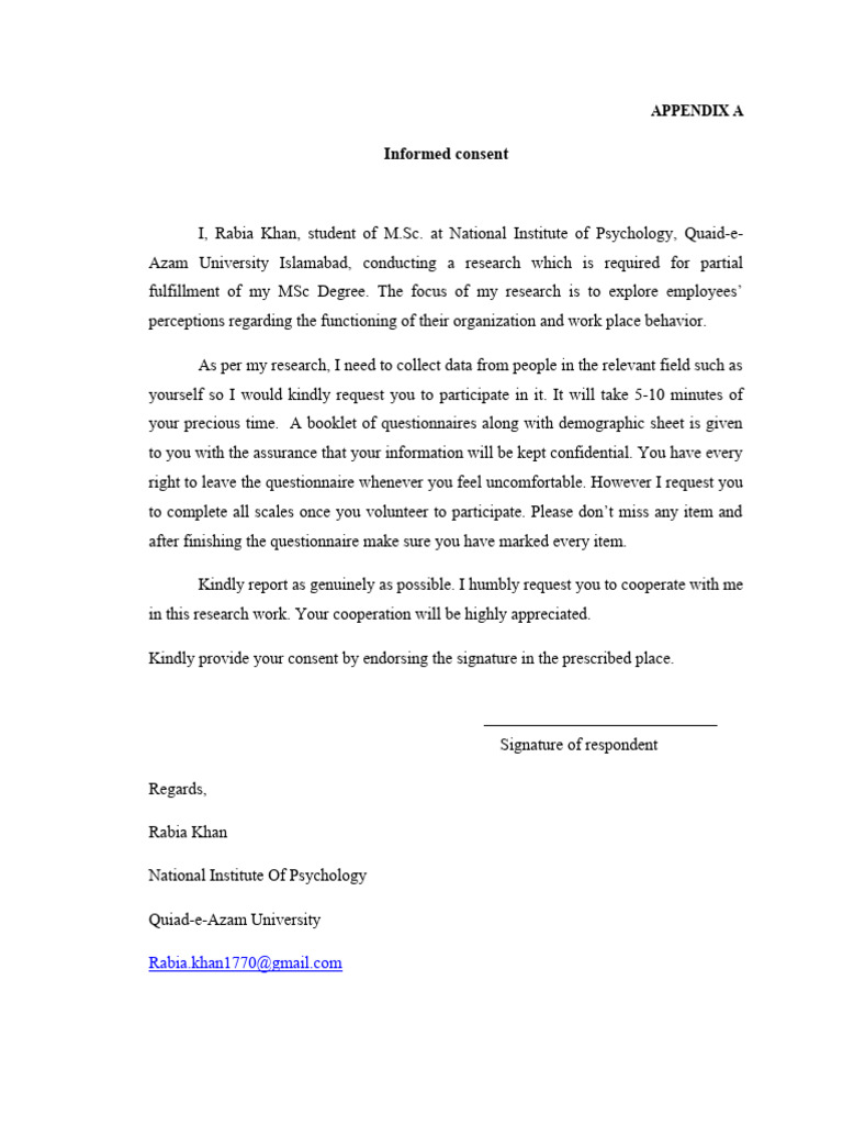 Consent and demographic sheet pdf social psychology behavioural