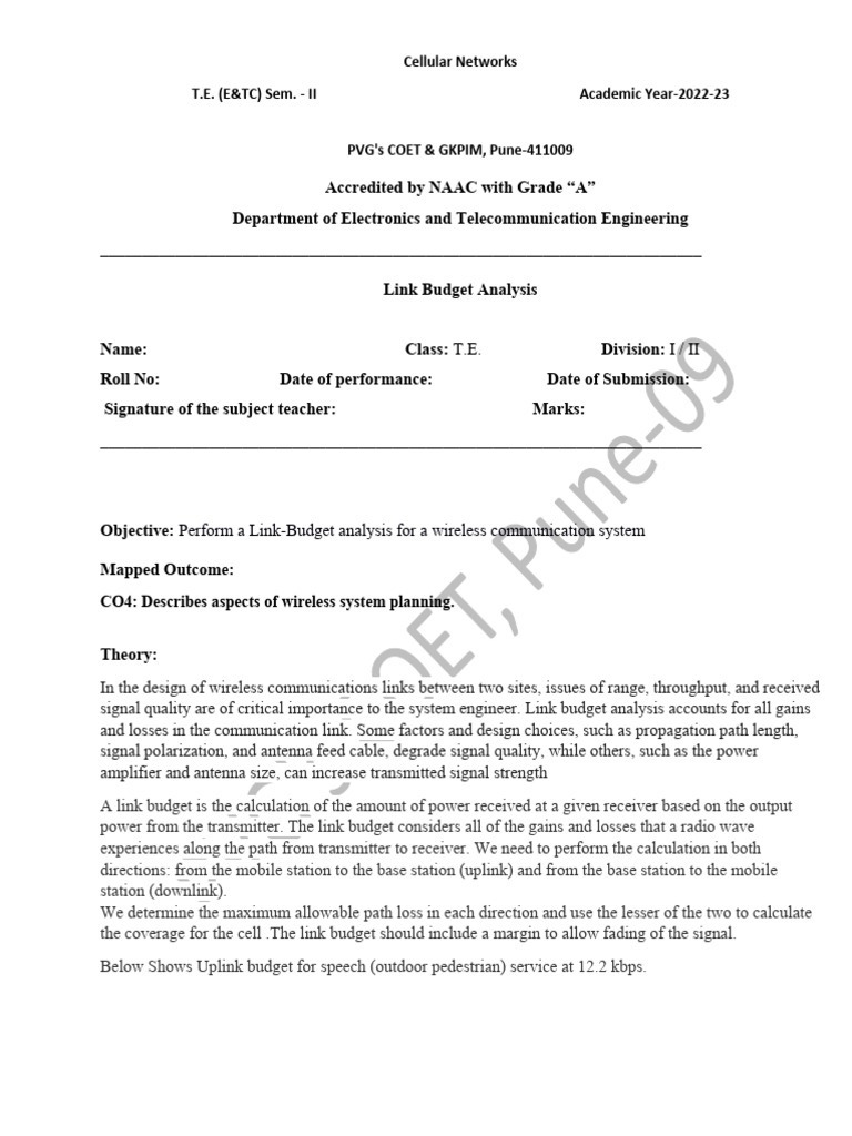 Satellite Link Budget Analysis | PDF | Communications Satellite ...