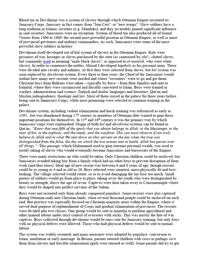 Ottoman Devshirme System Overview | PDF | Ottoman Empire