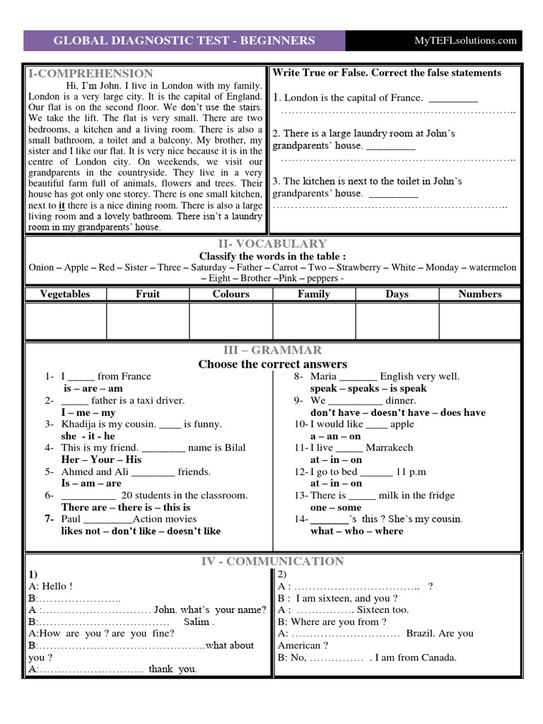 English language intelligence overview