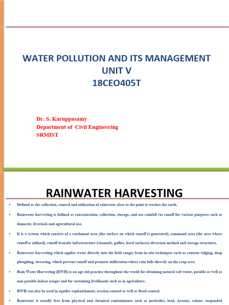 Rainwater Harvesting Techniques | PDF | Water Scarcity | Surface Runoff