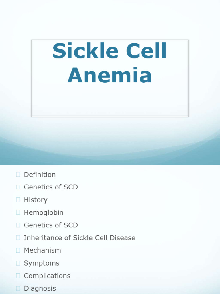 Sickle Cell Anemia ... | PDF | Anemia | Hemoglobin