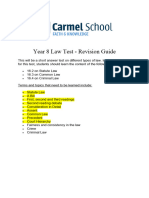 Year 8 Law Test Revision Guide