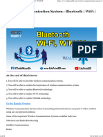 Wireless Communication System Bluetooth WiFi WiMAX