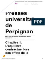 Presses Universitaires de Perpignan: Chapitre 1. L'équilibre Contractuel Lors Des Effets de La