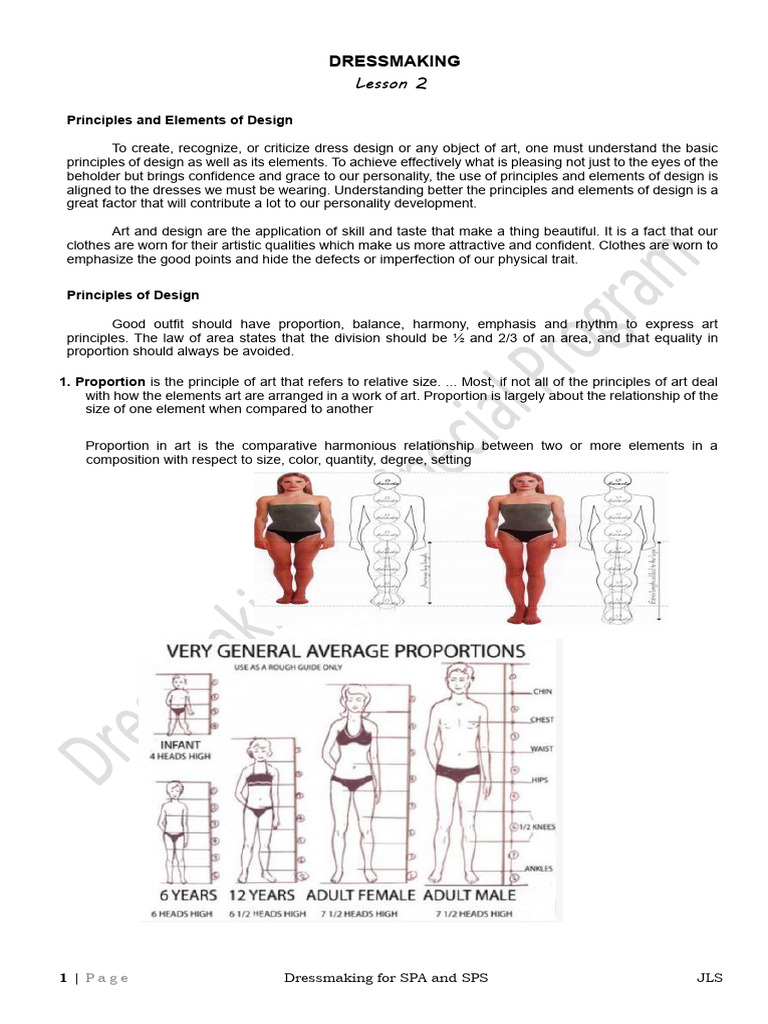 Principles of Design in Dressmaking | PDF | Color | Clothing