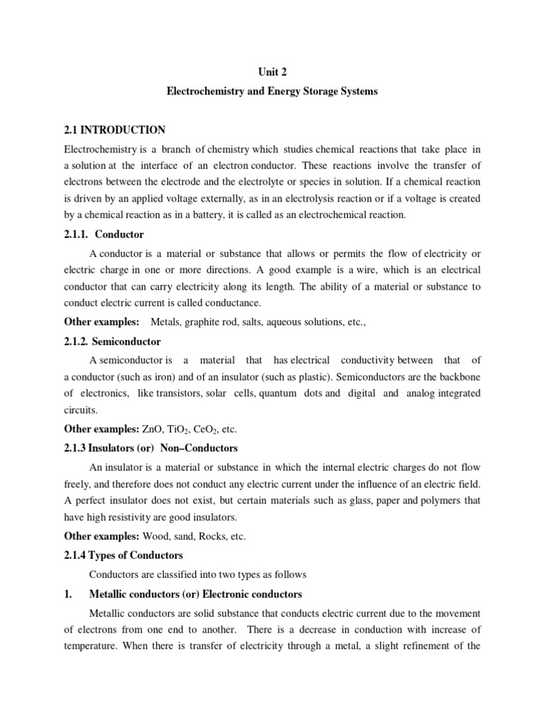 Unit 2 Electrochemistry and Energy Storage Systems PDF Fuel Cell