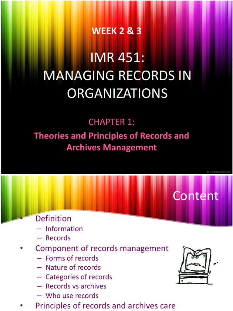 Principles of Records Management | PDF