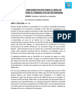 Gestion de Implementacion para El Area de Educacion para El Trabajo 5to de Secundaria