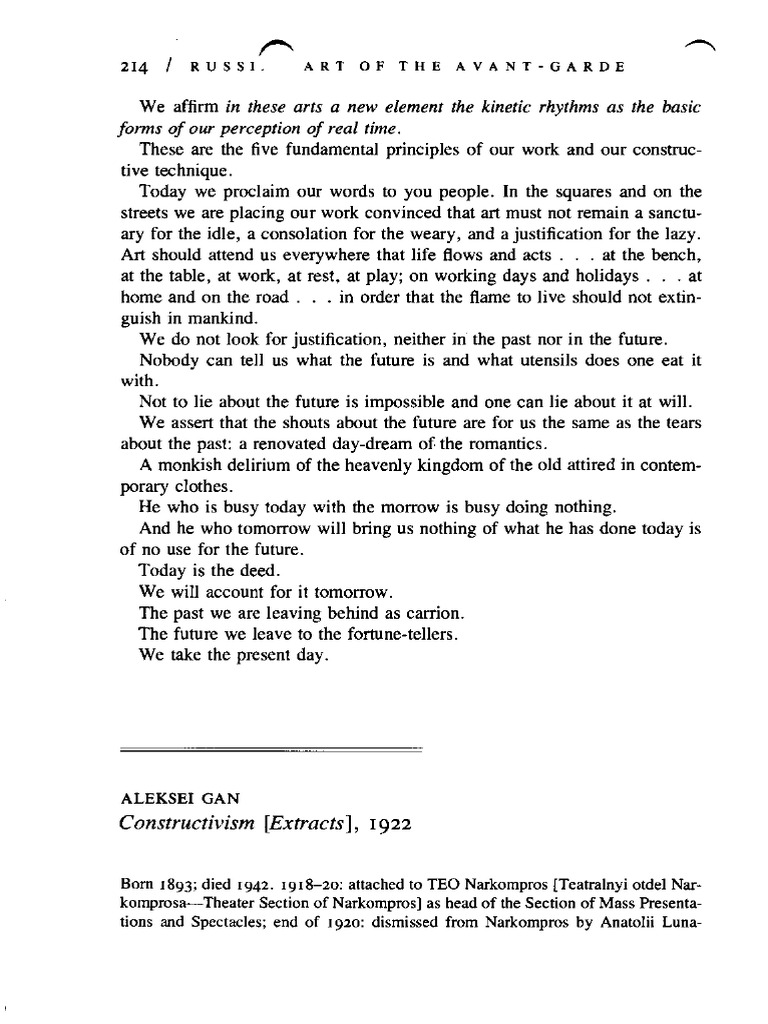 Gan Aleksei 1922 1976 Constructivism | PDF