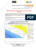 Aviso Meteorológico DZ 6 #224-2021 NIVEL NARANJA Precipitaciones en La Región Arequipa