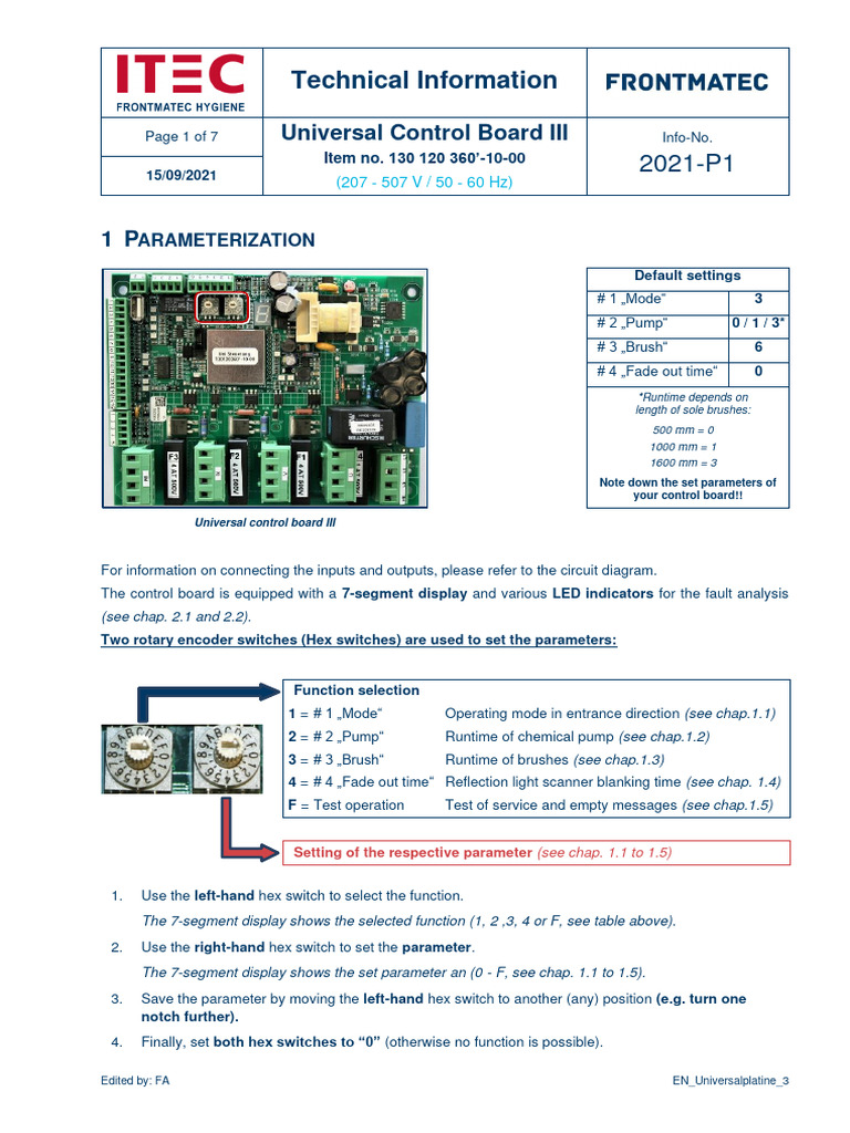 Universal Control Board III Guide | PDF | Parameter (Computer ...