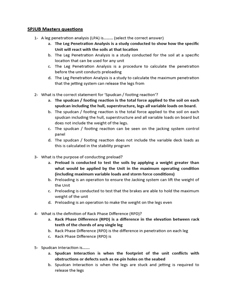 SPJUB Masters Questions | PDF