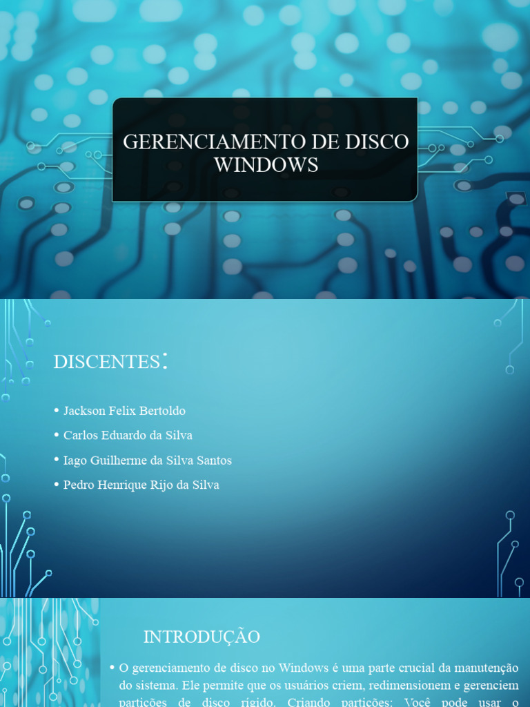 Gerenciamento de Disco no Windows 10 | PDF | Drive de disco rígido ...