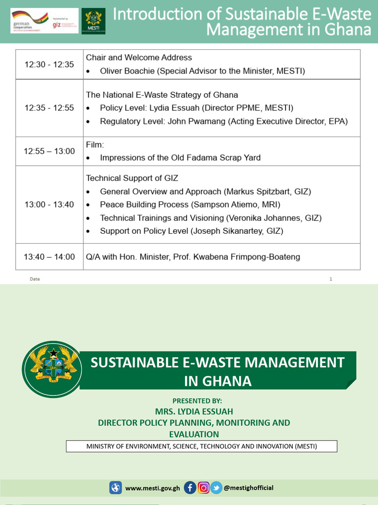 1 WS Ghana e Waste Management All Ppts 230906 164325 PDF