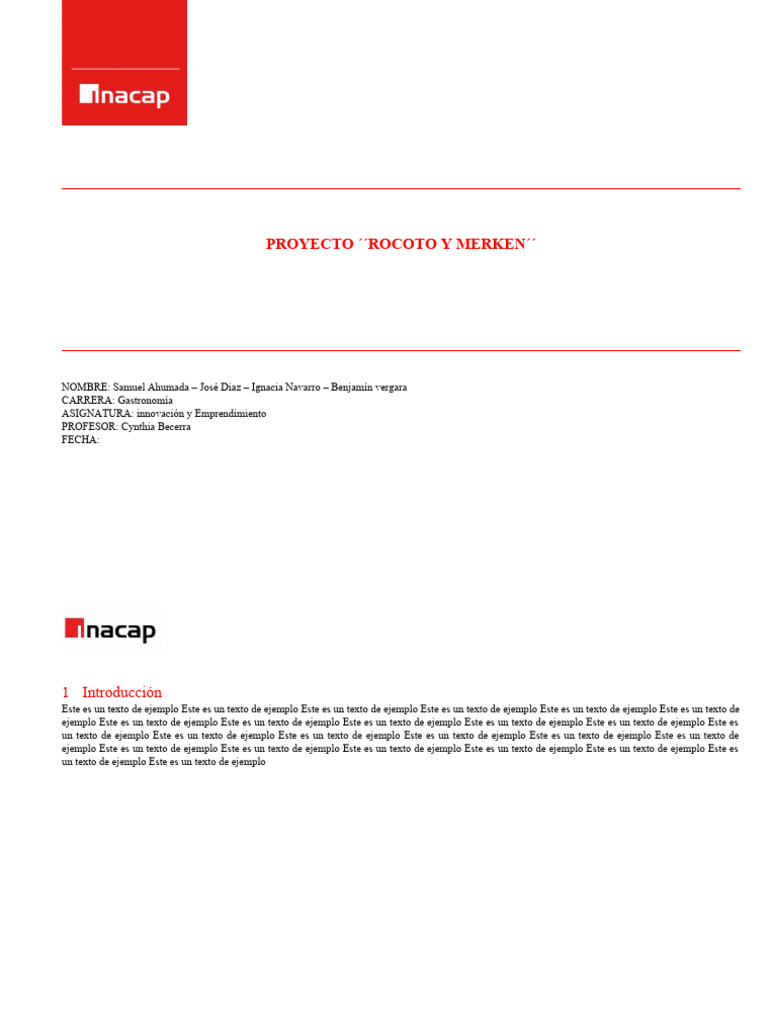 Carta Horizontal Formato Inacap | PDF