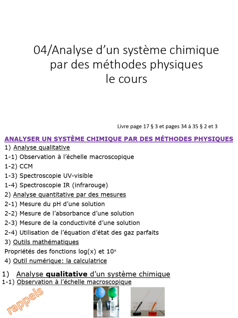05 Methodes Physiques | PDF | Conductivité électrique | Spectroscopie