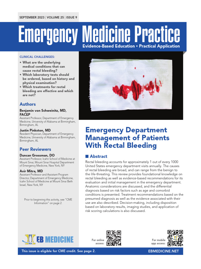 Rectal Bleeding Emergency Medicine PDF Hemorrhoid Shock (Circulatory)