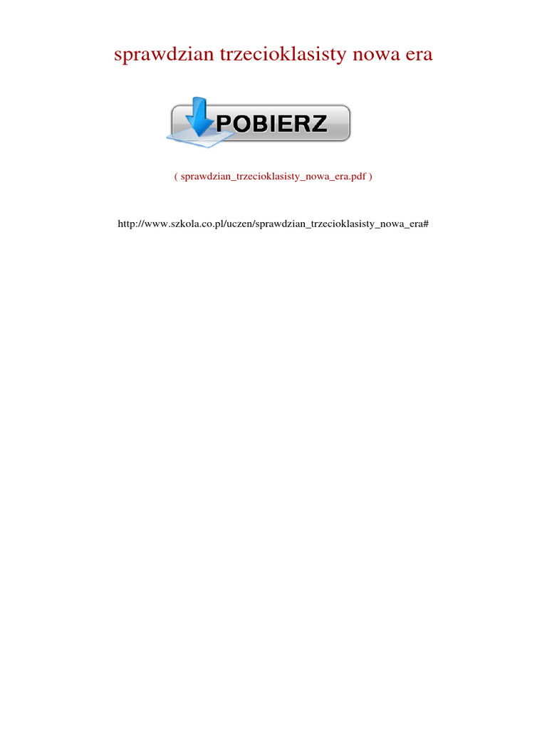 Nowa Era Podręcznik Klasa 3 Sprawdzian Trzecioklasisty Nowa Era | PDF