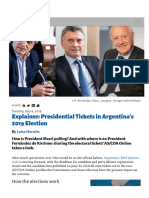 Presidential Tickets Argentinas 2019 Election