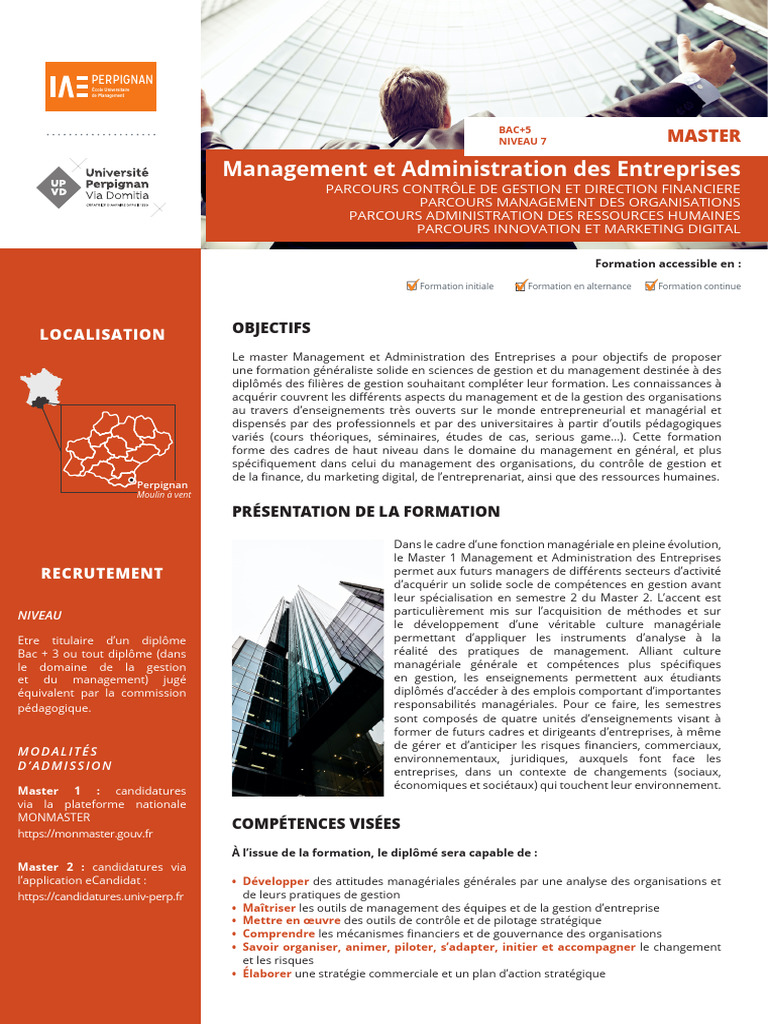 Master en Management et Administration | PDF | Commercialisation ...