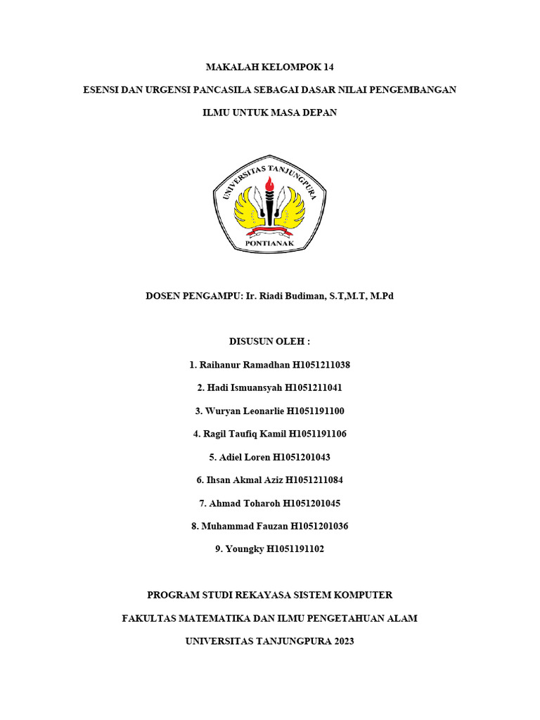 Pancasila sebagai Dasar Nilai Ilmu Masa Depan | PDF | Ilmu Sosial ...