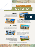 Infografía Elige A Dónde Viajar Fotográfico Verde y Beige