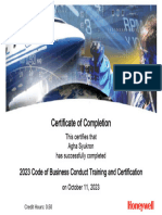 Certificate of Completion - Code of Conduct