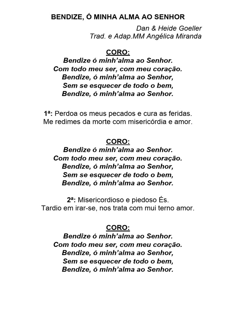 Bendize, Ó Minha Alma ao Senhor | PDF | Gastronomia, comida e vinho ...