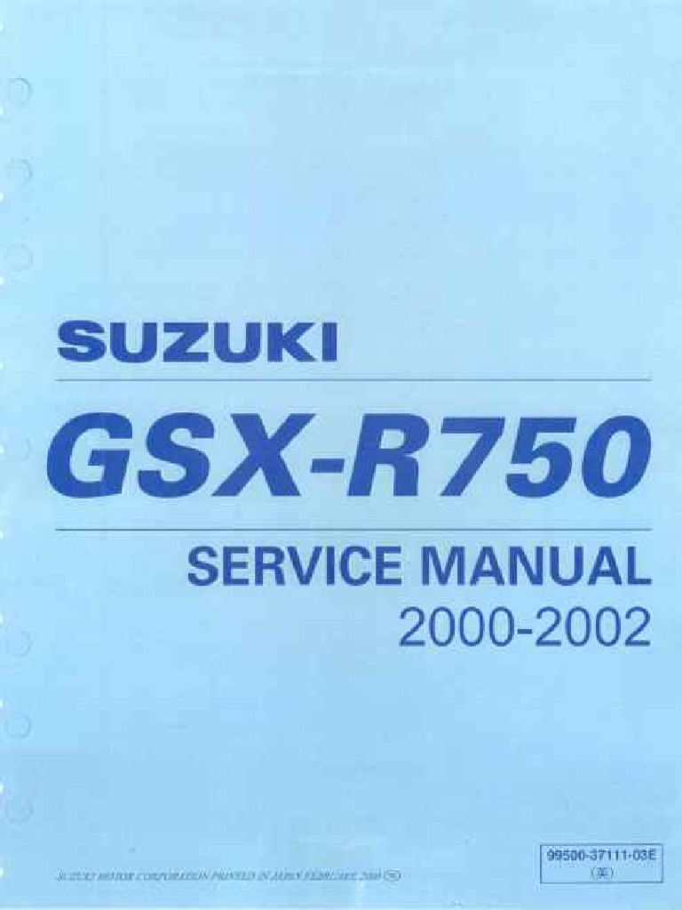 Suzuki GSX-R750 2000-2002 Service Manual | PDF
