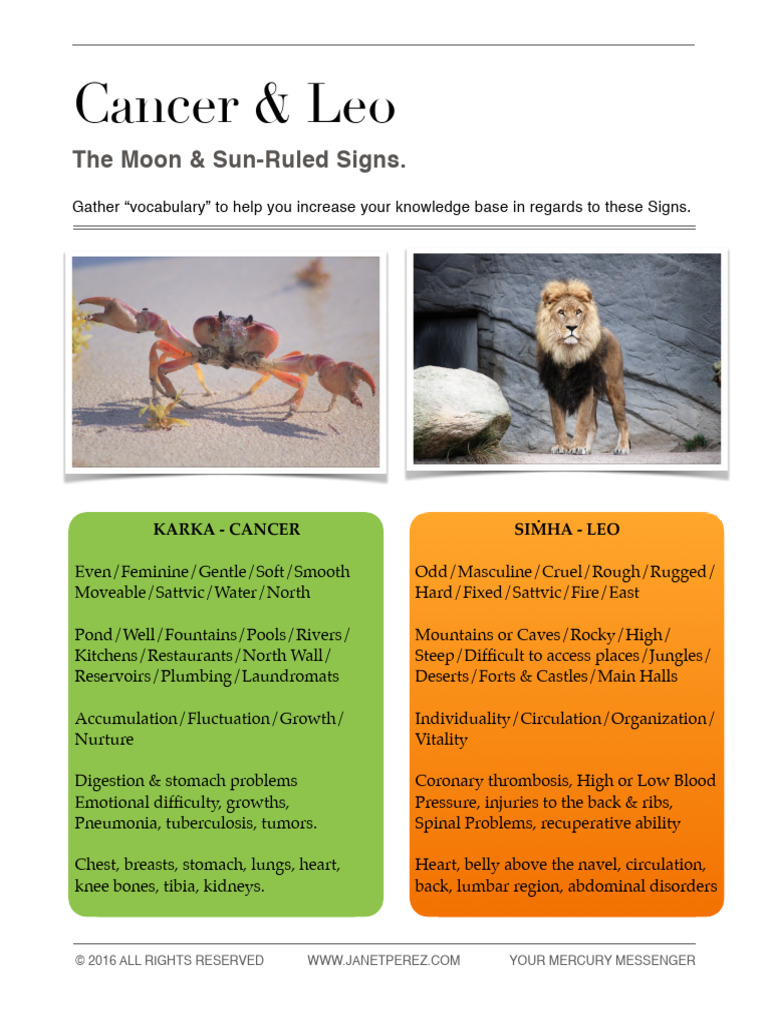 Cancer & Leo Signs PDF