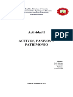 Actividad I Activos Pasivs y Patrimonio