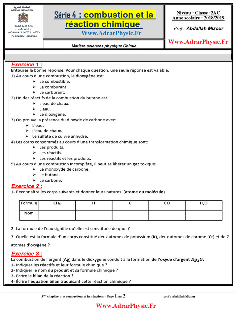 Combustion et Réactions Chimiques du Butane | PDF | La combustion ...