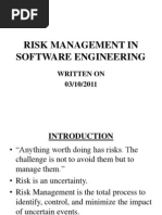 Risk Management in Software Engineering