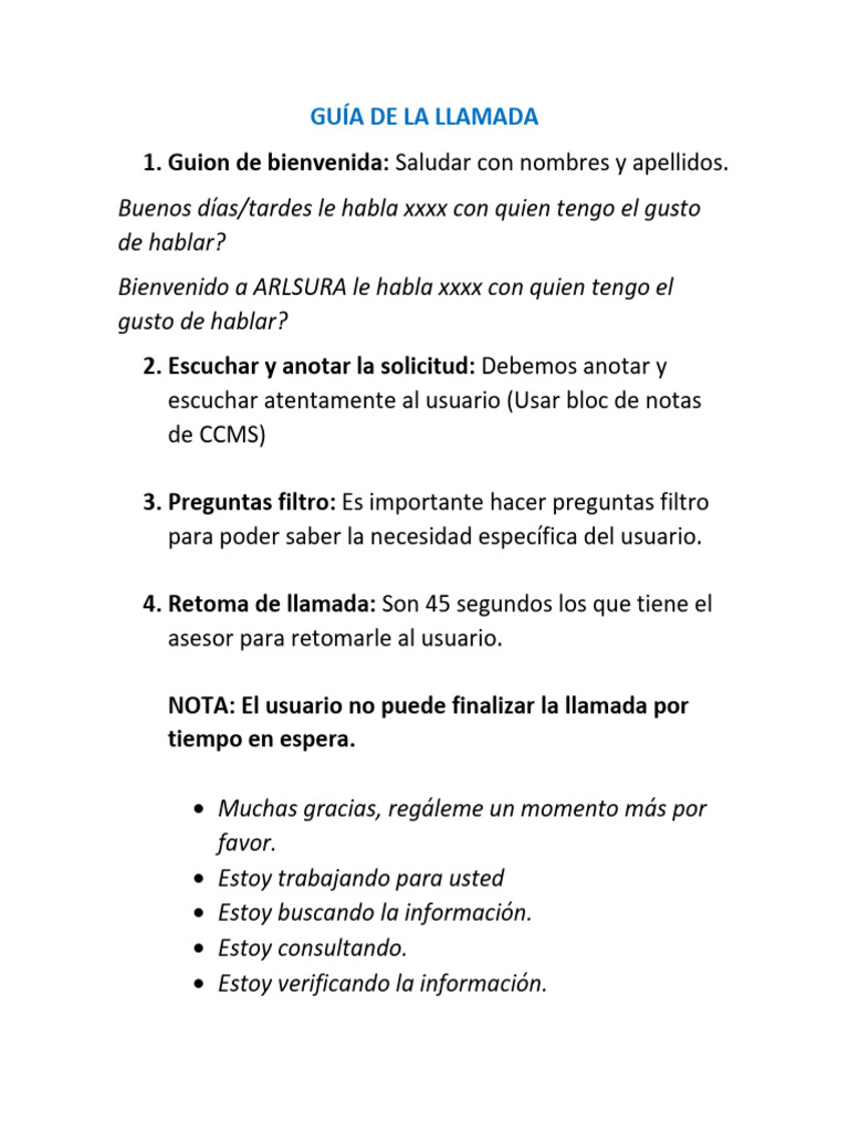 Guía de La Llamada | PDF