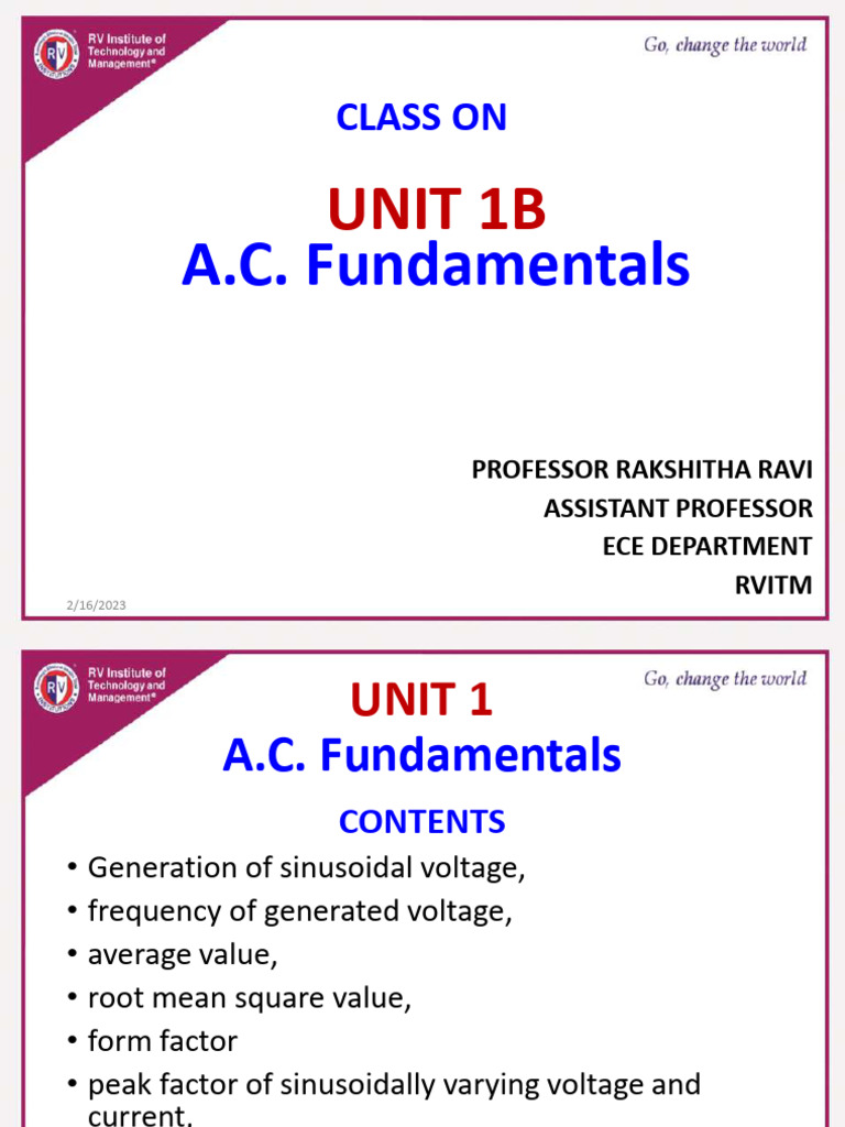 Module 2A (AC Fundamentals) | Download Free PDF | Root Mean Square ...