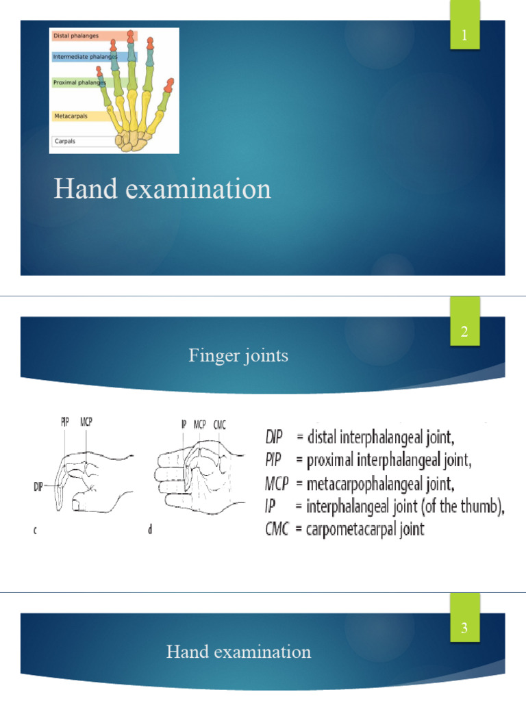 Hand Examination Techniques and Tests | PDF | Anatomical Terms Of ...