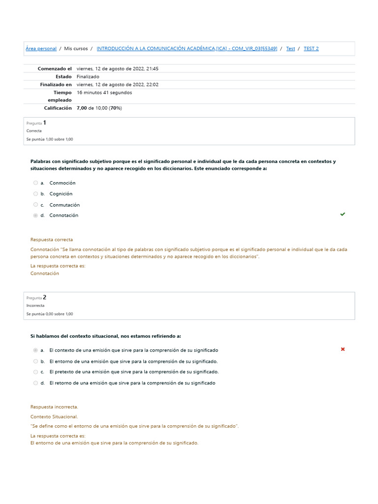 Recopilación Test 2 Ica | PDF | Oración (Lingüística) | Palabra