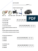 Evaluación de Matemáticas Numeros Hasta de Ocho Cifras