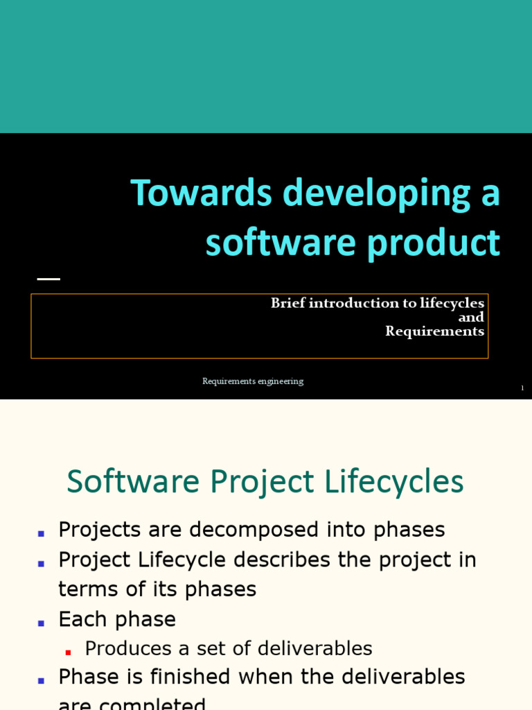 Project Lifecycle and Introduction to Requirements PDF Product