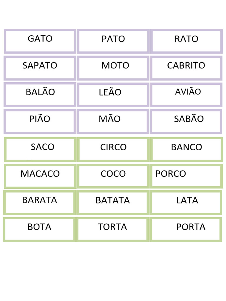 Lista de Palavras que Rimam | PDF