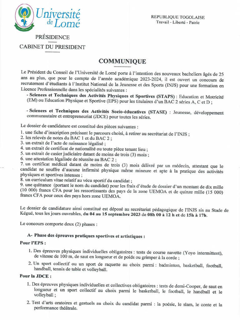 Concours Injs 2023 - 2024 | PDF