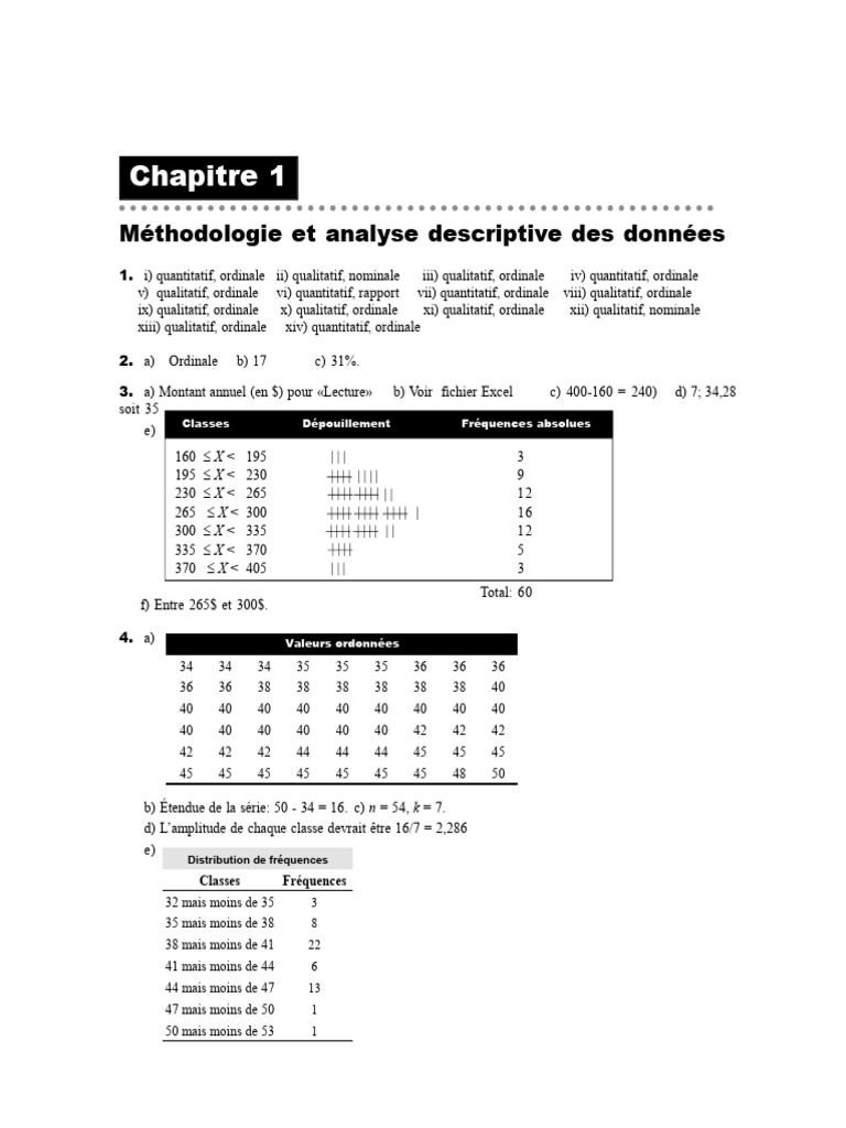 Analyse descriptive des données statistiques | PDF