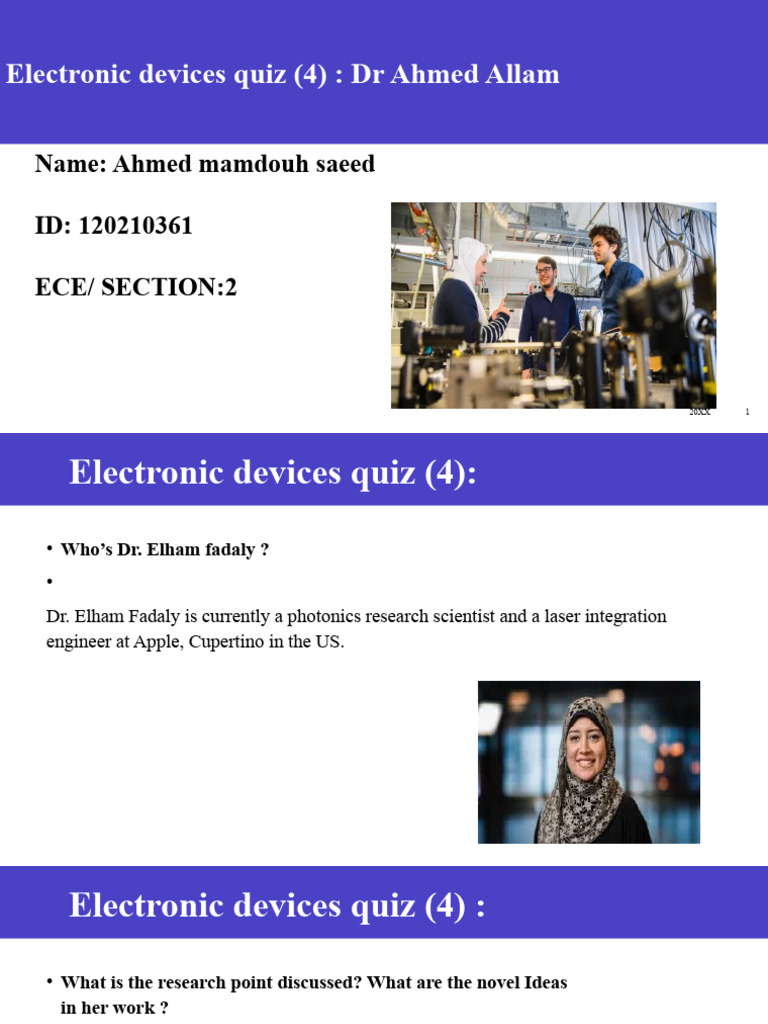 Electronic Devices Quiz PDF