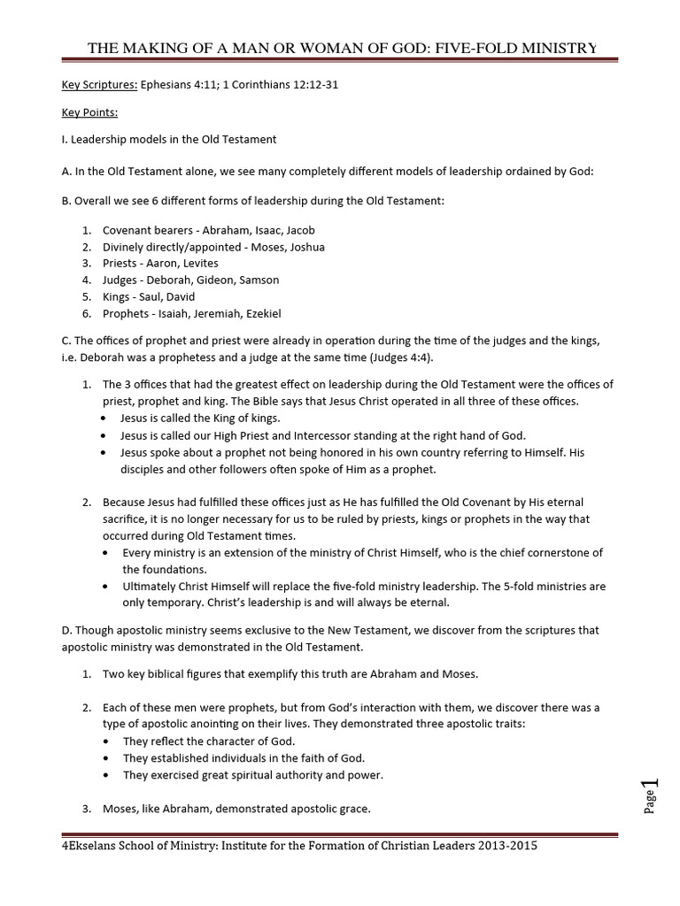 FIVE FOLD MINISTRY TRAINING MANUAL PDF visual data 5