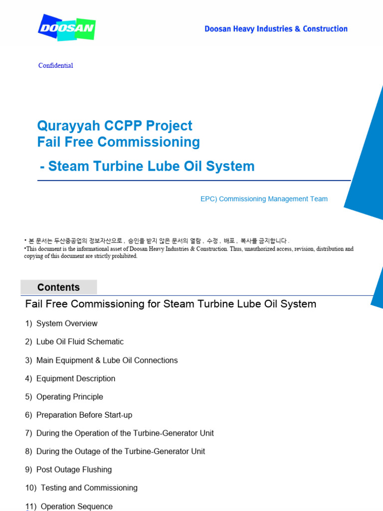 Fail Free CommissioningSteam Turbine Lube Oil System PDF Pump
