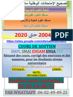 تصحيح الإمتحانات الوطنية مادة الرياضيات شعبة العلوم التجريبية 2020-2004