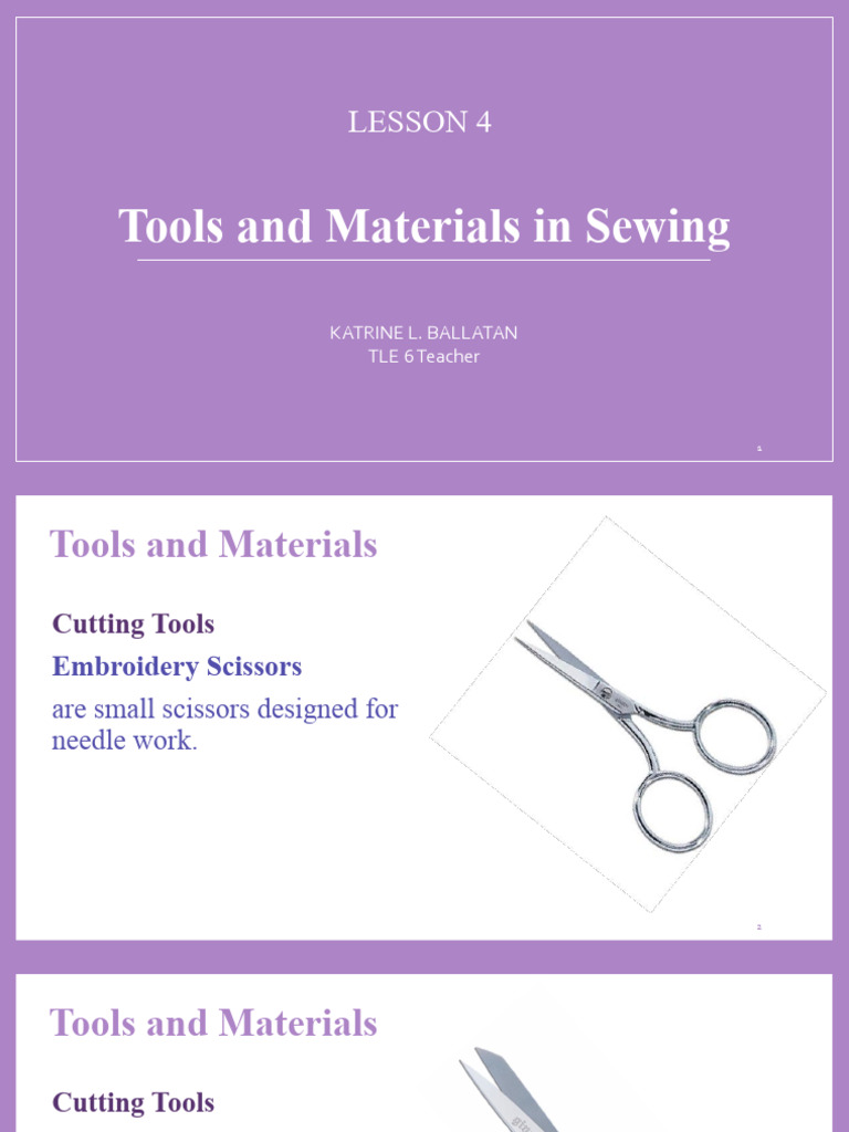 HE LESSON 4B Tools and Materials in Sewing PDF